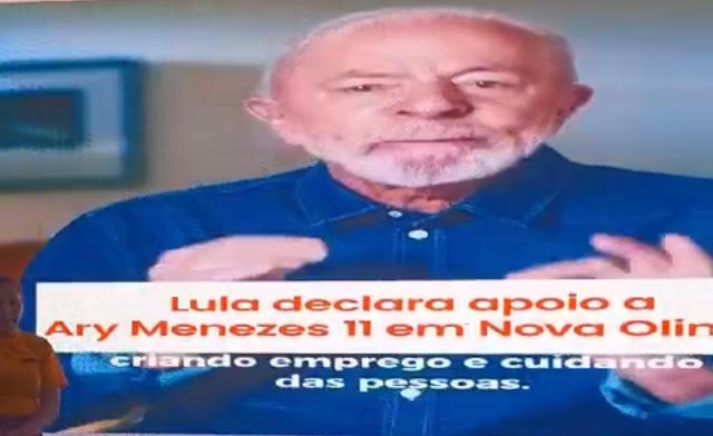 Justiça proíbe uso da imagem de Lula em campanha de Ary Menezes em Nova Olinda